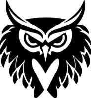 Owl - Black and White Isolated Icon - illustration vector