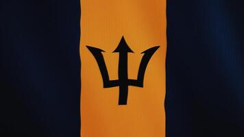 Barbados Flagge winken Animation. voll Bildschirm. Symbol von das Land. 4k video