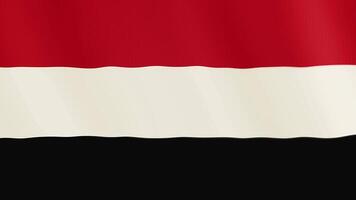 Yemen flag waving animation. Full Screen. Symbol of the country. 4K video