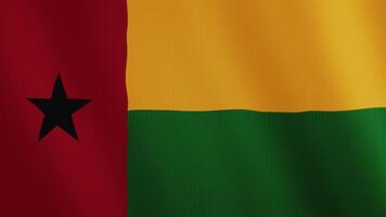 Guinea-Bissau flag waving animation. Full Screen. Symbol of the country. 4K video