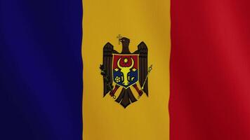 Moldova bandeira acenando animação. cheio tela. símbolo do a país. 4k video