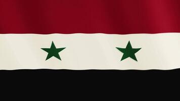 Syria flag waving animation. Full Screen. Symbol of the country. 4K video