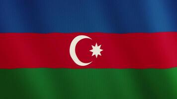 Azerbaijan flag waving animation. Full Screen. Symbol of the country. 4K video