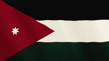 Jordán bandera ondulación animación. lleno pantalla. símbolo de el país. 4k video