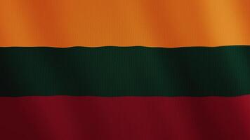 Lithuania flag waving animation. Full Screen. Symbol of the country. 4K video