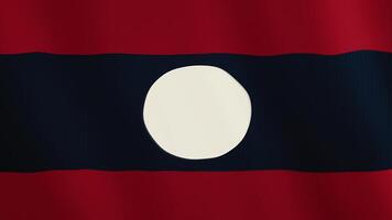Laos flag waving animation. Full Screen. Symbol of the country. 4K video