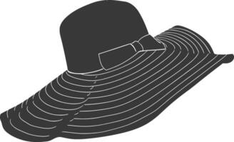 Silhouette beach hat black color only vector