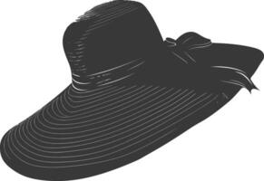 Silhouette beach hat black color only vector