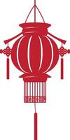 asian chinese traditional lantern red color only vector