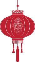 asian chinese traditional lantern red color only vector