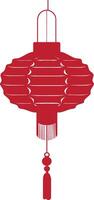 asian chinese traditional lantern red color only vector