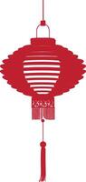 asian chinese traditional lantern red color only vector