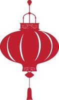 asian chinese traditional lantern red color only vector