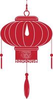 asian chinese traditional lantern red color only vector