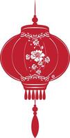 asian chinese traditional lantern red color only vector