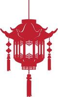 asian chinese traditional lantern red color only vector