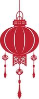 asian chinese traditional lantern red color only vector