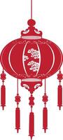 asian chinese traditional lantern red color only vector