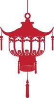 asian chinese traditional lantern red color only vector