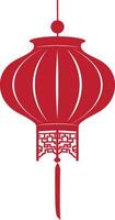 asian chinese traditional lantern red color only vector