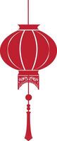 asian chinese traditional lantern red color only vector
