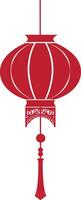 asian chinese traditional lantern red color only vector