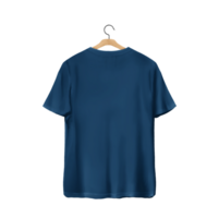 marine blauw tee overhemd terug met hanger png