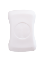 Top view of single bar of dry white soap isolated with clipping path in file format png