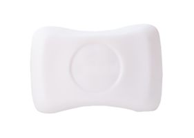 Top view of single bar of dry white soap isolated with clipping path in file format png