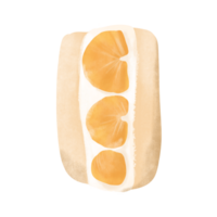 acquerello mano disegnato Sandwich con formaggio e orang illustrazione. fresco estate prima colazione ingrediente clipart per bar, menù png