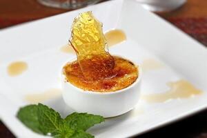 Creme Brulee, with sugar caramel photo