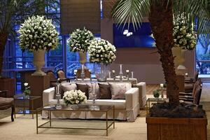sophisticated party atmosphere with flowers and candles photo