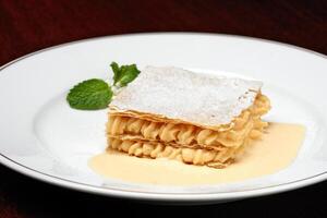 sweet mille feuille in vanilla syrup photo