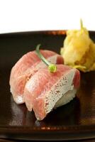 buri duo with ginger, classic sushi bar snack photo