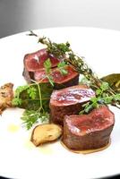 Rump tip with bernaise sauce on plate photo