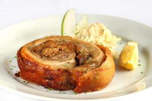 Pork belly, classic Italian pork meat photo