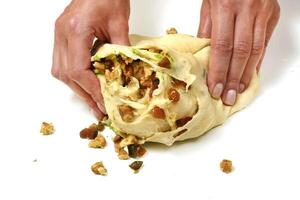 artisan bread stuffed with raisins photo