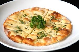 focaccia, classic Italian dish photo