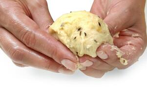 preparation of dough for the production of artisanal bread photo