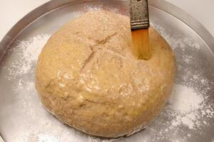 production of stuffed artisan breads made at home step by step photo