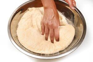 production of stuffed artisan breads made at home step by step photo