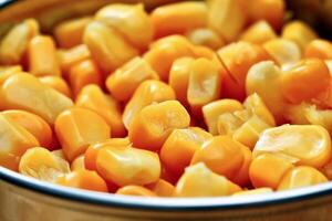corn kernels in bowl for preparing dishes photo