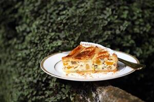 served with Neapolitan pastiera, a classic Italian dessert photo