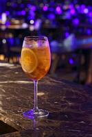 Spritz, trendy drink with Aperol, ice and prosecco photo