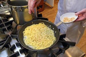 Macaroni alla Chitarra with butter and sage photo