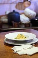 Macaroni alla Chitarra with butter and sage photo