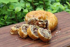 Gubana, a type of Italian sweet bread filled with walnuts and hazelnuts photo