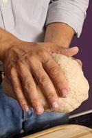 step by step of homemade bread with your hands photo