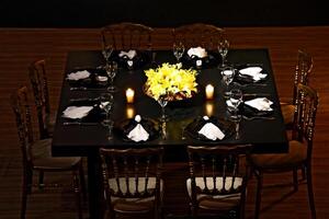 sophisticated wedding party in shades of yellow and black photo