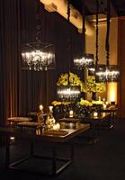 sophisticated wedding party in shades of yellow and black photo